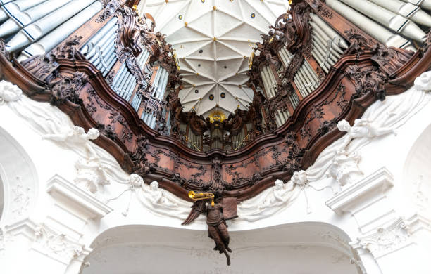 istock Ancient musical organ in a gothic church 1637786906