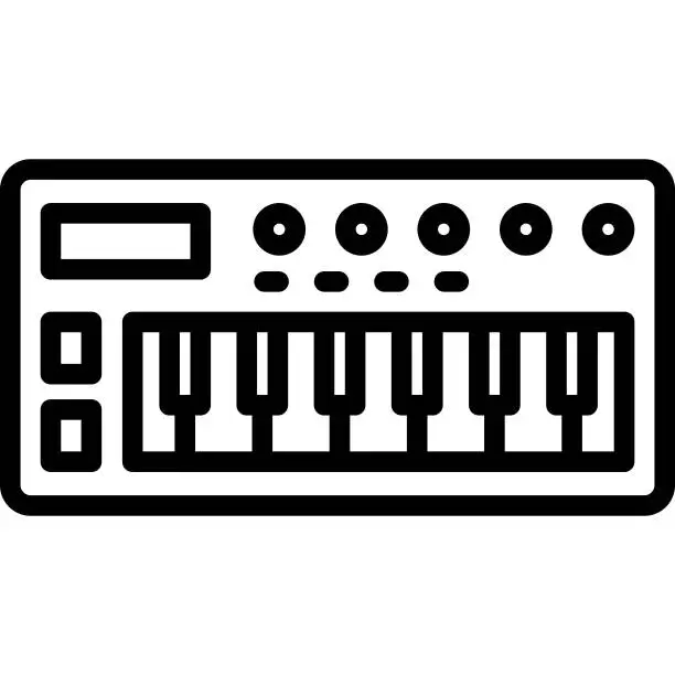 Vector illustration of Piano Vector Icon Which Can Easily Modify or edit