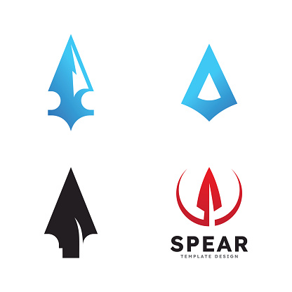 Spear logo vector icon template design