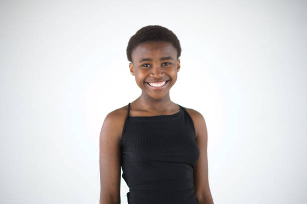 Smiling young Black Girl Studio Portrait