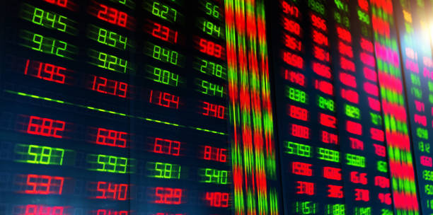 istock Display of stock market quotes 1637871845