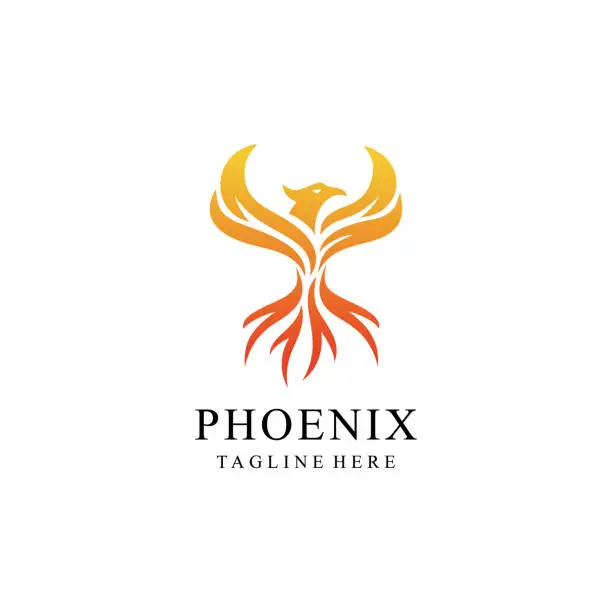 Vector illustration of Phoenix bird abstract luxury Logo Vector template illustration