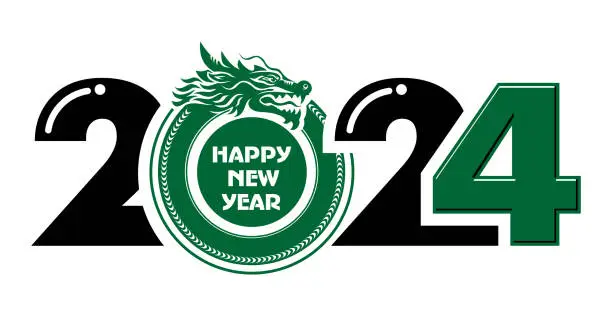 Vector illustration of 2024 dragon year symbol