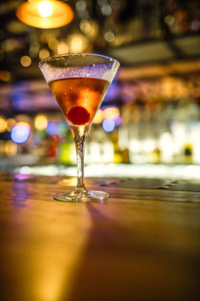 istock Manhattan cocktail on a bar counter 1637949801