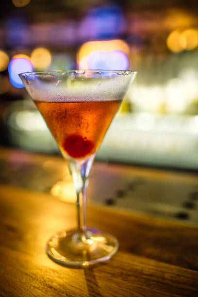 istock Manhattan cocktail on a bar counter 1637950324