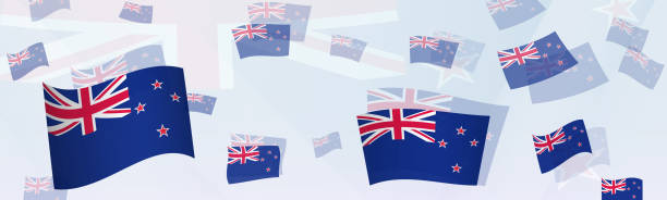 istock New Zealand flag-themed abstract design on a banner. Abstract background design with National flags. 1637990233