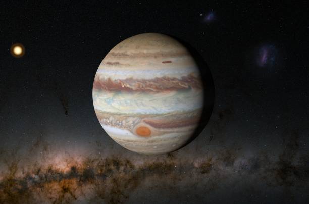 istock Jupiter planet in the solar system - 3d illustration, closeup view 1638003758