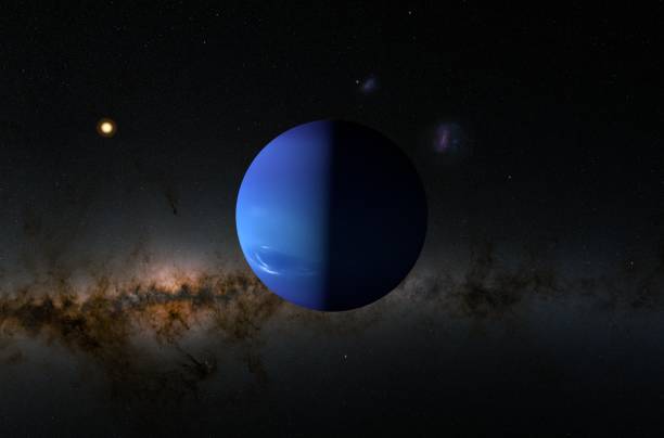istock Neptun planet in the solar system - 3d illustration, closeup view 1638003803