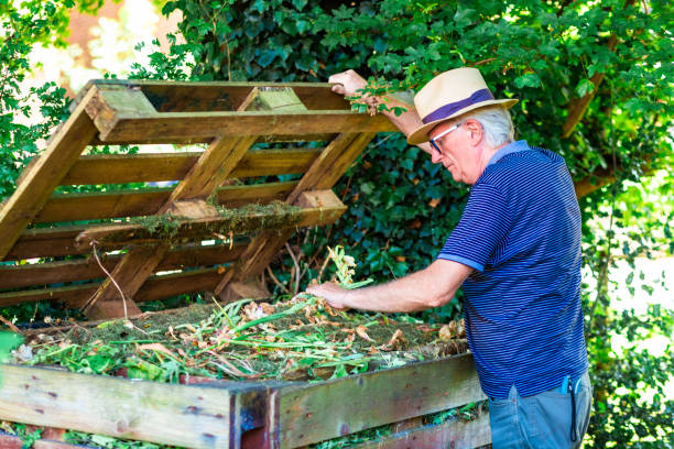 istock Senior man putting garden waste in the compost bin 1638011980