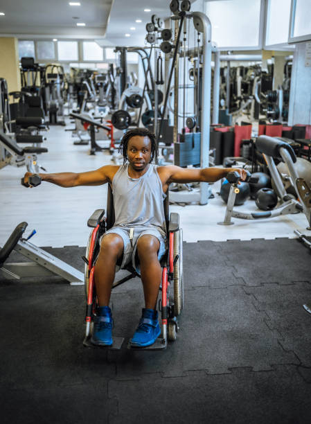 istock Disabled young man in a gym 1638065606