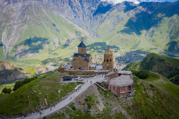istock Gergeti Trinity Church in Kazbegi, Georgia 1638072570