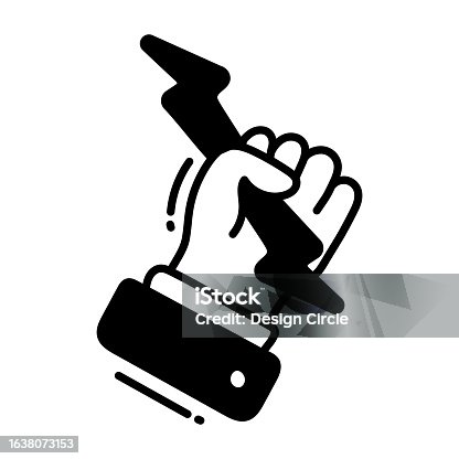 istock Thunder doodle Icon Design illustration. Business Symbol on White background EPS 10 File 1638073153