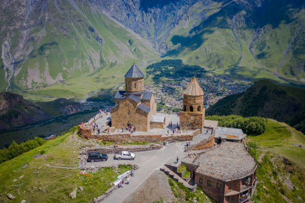 istock Gergeti Trinity Church in Kazbegi, Georgia 1638075967