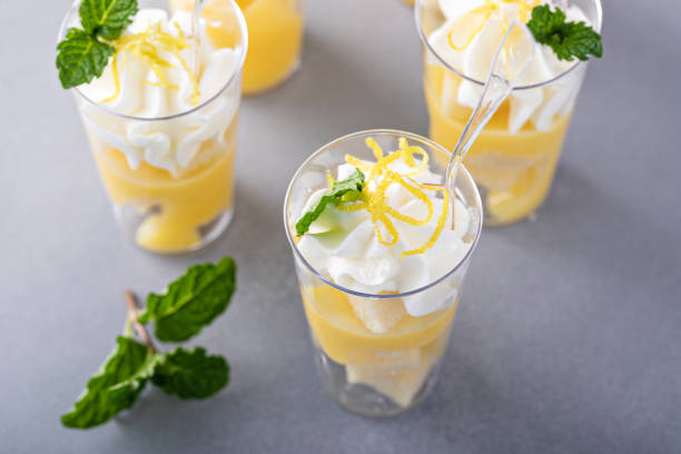 istock Lemon curd layered dessert shots for a party 1638114941