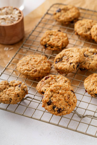 istock Healthy breakfast cookies with oatmeal, pecans and cranberry 1638115517