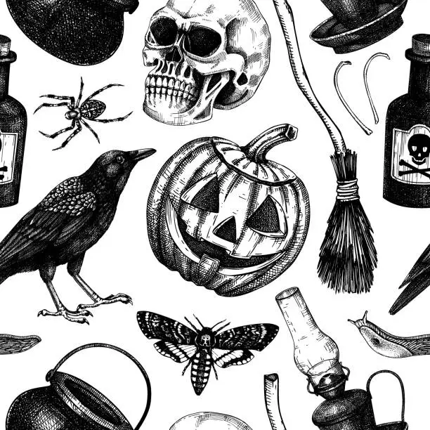 Vector illustration of Halloween pattern