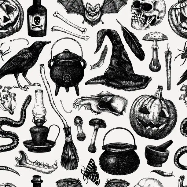 Vector illustration of Halloween pattern