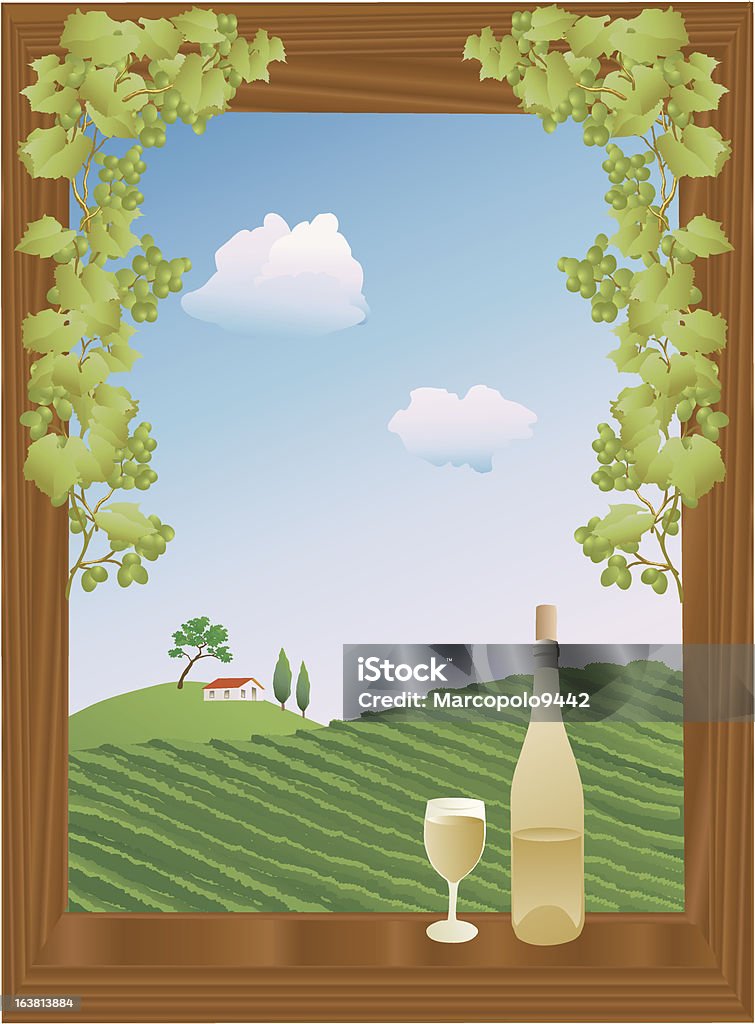 Estate vineyard - arte vettoriale royalty-free di Napa Valley