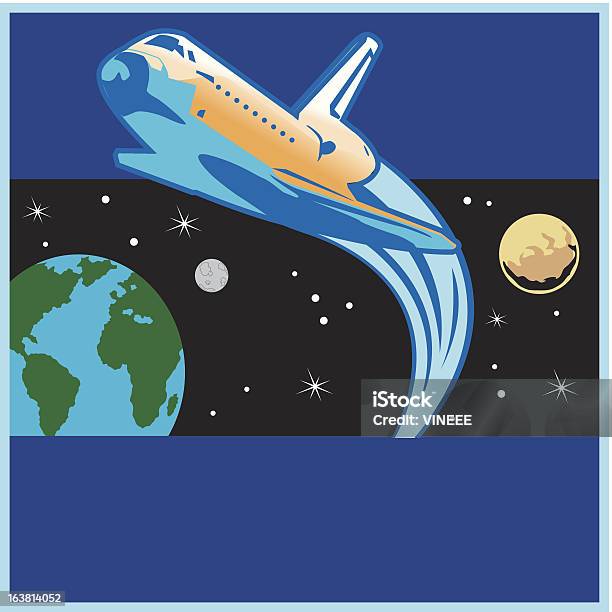 Ilustración de Transbordador Espacial y más Vectores Libres de Derechos de Espacio exterior - Espacio exterior, Exploración espacial, Forma de Estrella