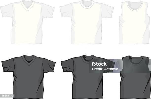 Different Illustrated Shirts Stock Illustration - Download Image Now - Beauty, Black Color, Casual Clothing