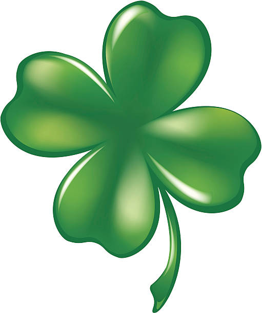 Glassy 4 Leaf Shamrock Glassy 4 Leaf Shamrock made with Gradient Mesh clover leaf stock illustrations