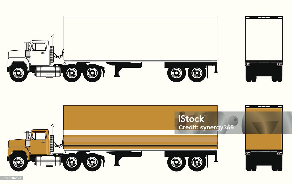 Semi Truck Ende Lader - Lizenzfrei Behälter Vektorgrafik