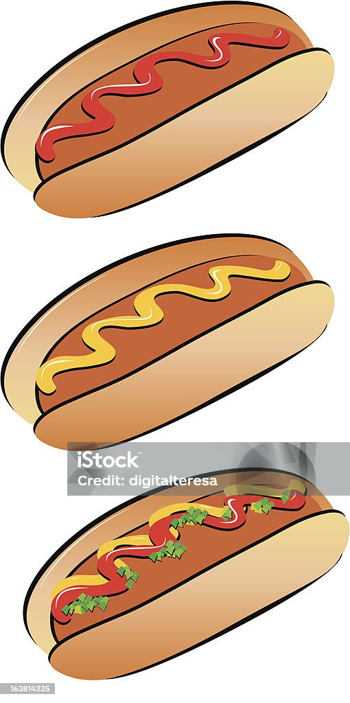 hot dog-Schnellimbiss - Lizenzfrei Brötchen Vektorgrafik