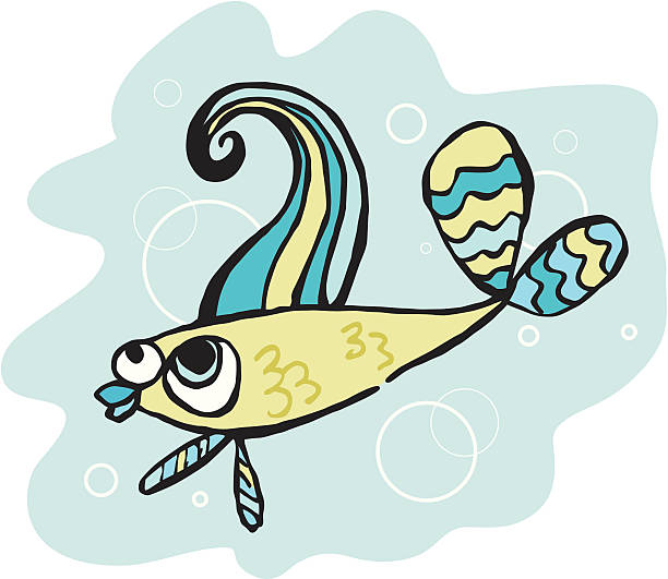 Cute Hand Drawn Fish vector art illustration