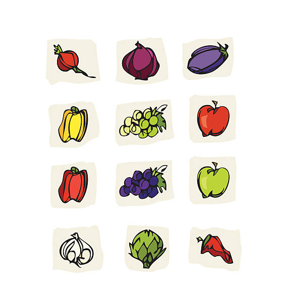 Frutas y Veggies1 - ilustración de arte vectorial
