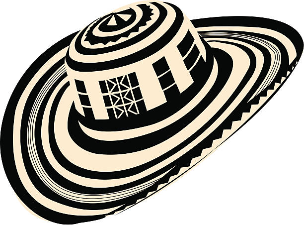 Flipped Hat Typical Colombian Hat colombia stock illustrations