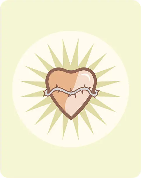 Vector illustration of heart with thorns