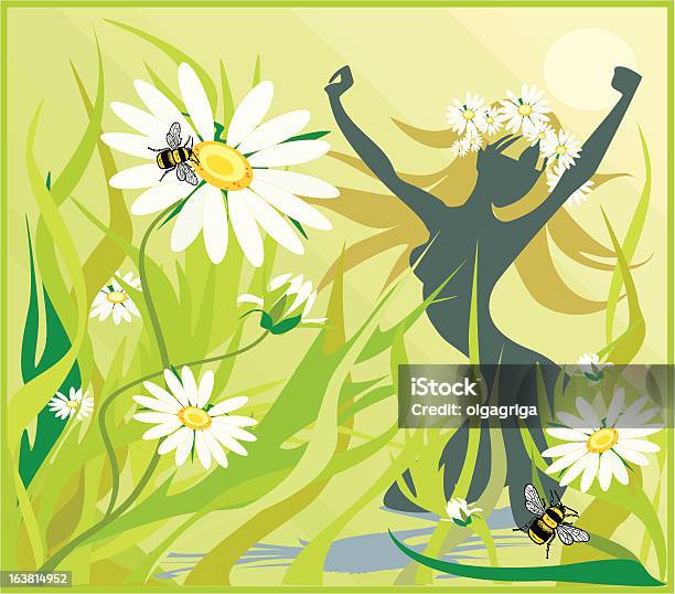 Girl With Daisywheel 아침입니다 꽃-식물에 대한 스톡 벡터 아트 및 기타 이미지 - 꽃-식물, 벡터, 부케