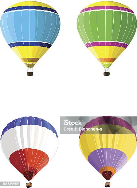 Ilustración de Globo Aerostático De Aire Caliente y más Vectores Libres de Derechos de Globo aerostático - Globo aerostático, Grupo de objetos, Ilustración