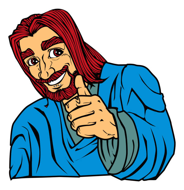 Jesus Smile vector art illustration