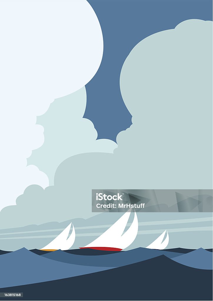 Bateaux à voile - clipart vectoriel de Tempête libre de droits