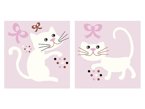 Dwa koty – artystyczna grafika wektorowa