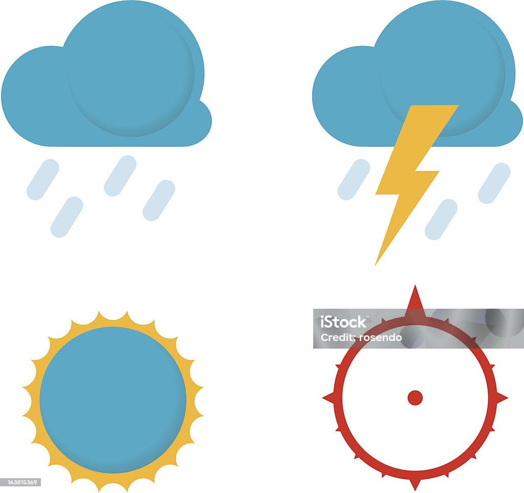 Wetter-icons - Lizenzfrei Bedeckter Himmel Vektorgrafik