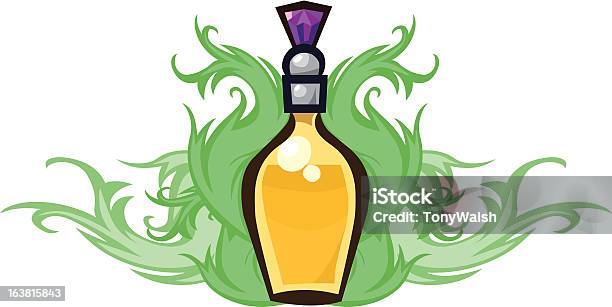 Golden Zaubertrank Flasche Stock Vektor Art und mehr Bilder von Alchemie - Alchemie, Chemie, Dekantiergefäß