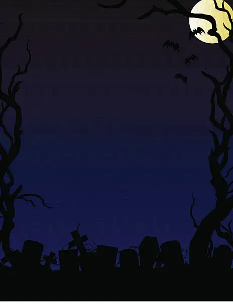 Vector illustration of cemetery background