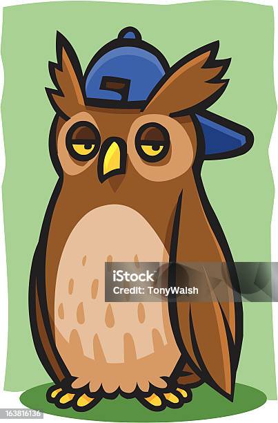 Coole Horned Owl Stock Vektor Art und mehr Bilder von Comic - Kunstwerk - Comic - Kunstwerk, Eule, Tier