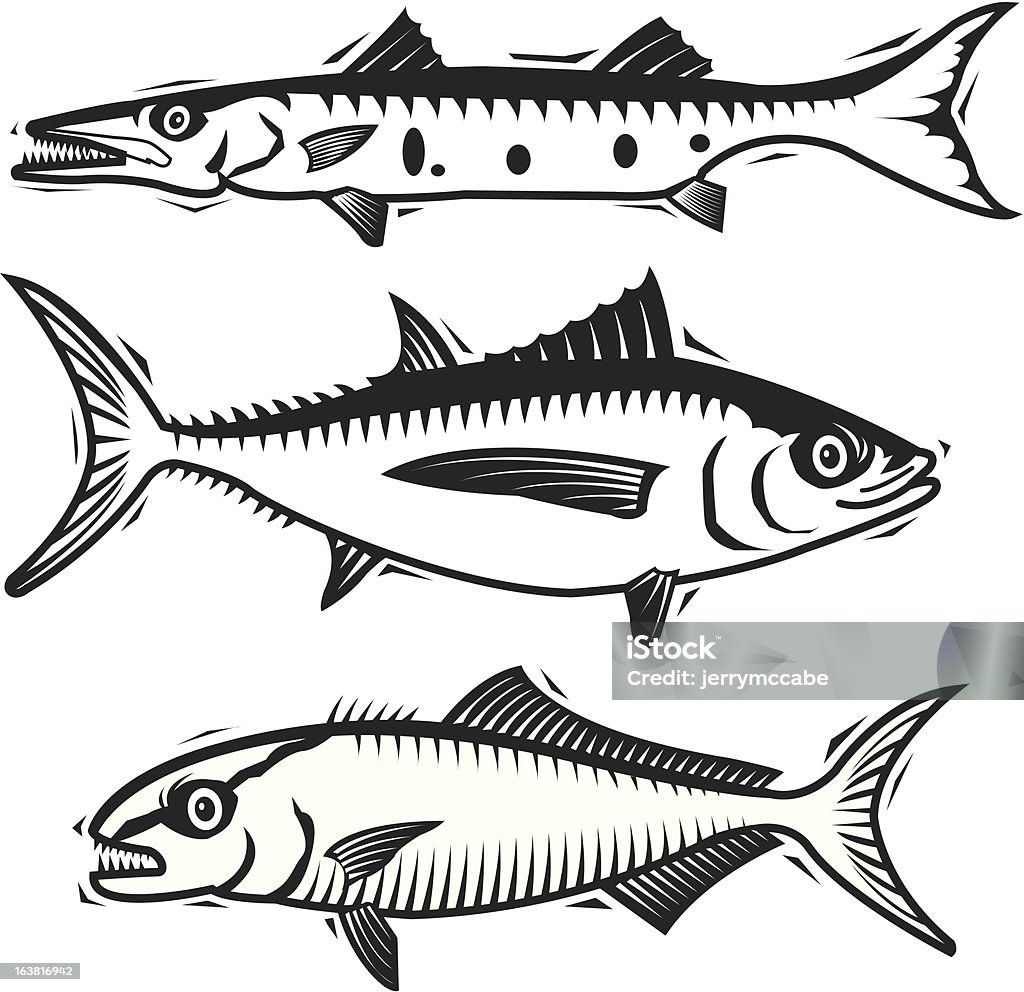 Fishies - arte vettoriale royalty-free di Barracuda