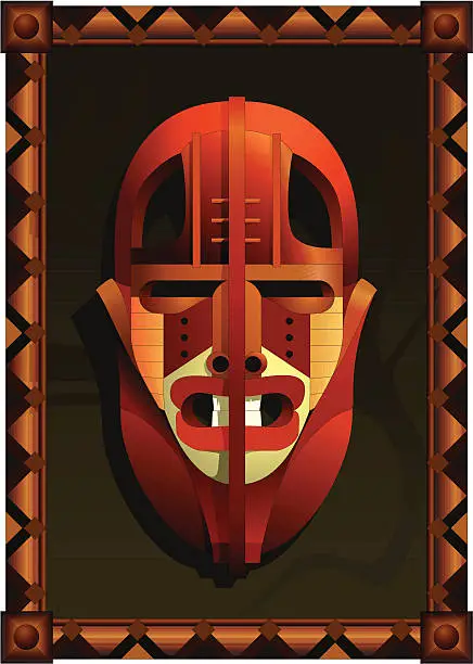 Vector illustration of The African fighting mask