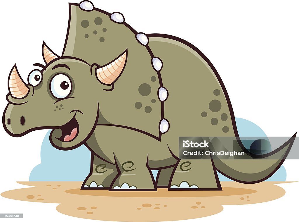 Triceratops dinosaurio - arte vectorial de Alegre libre de derechos