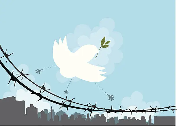 Vector illustration of War and Peace Dove