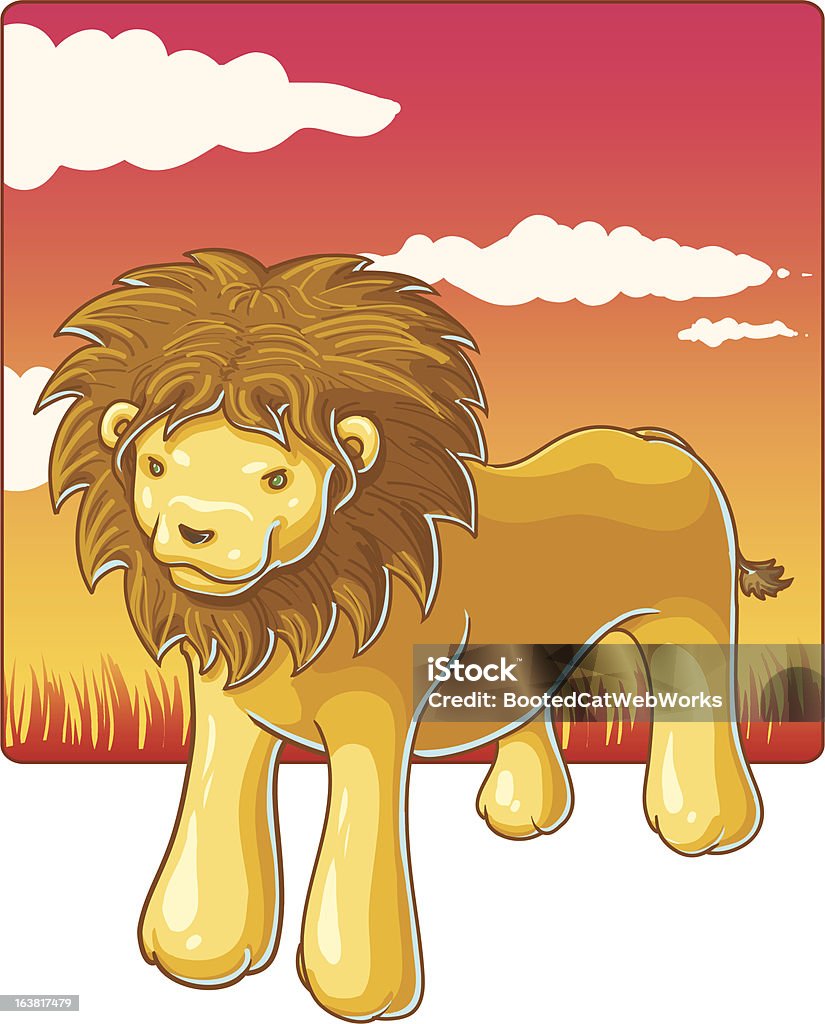 Красочные лев персонажей - Векторная графика Африка роялти-фри