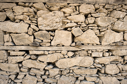 Stone wall isolated on white background