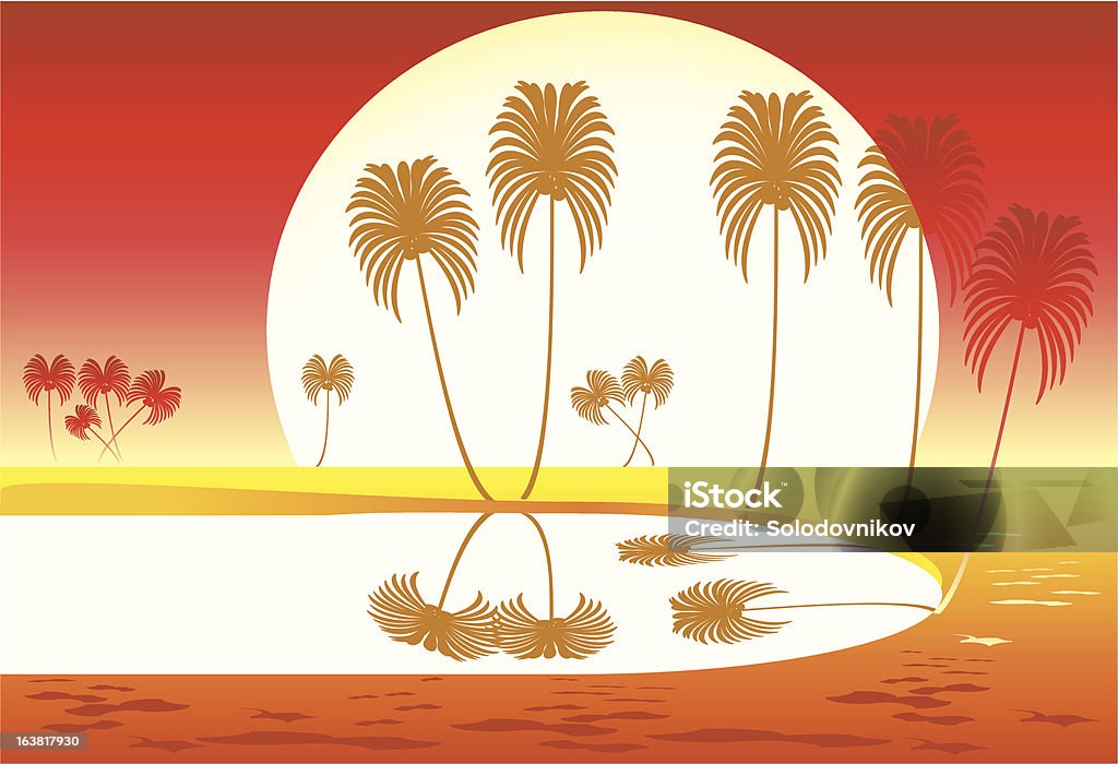 oasis - clipart vectoriel de Afrique libre de droits