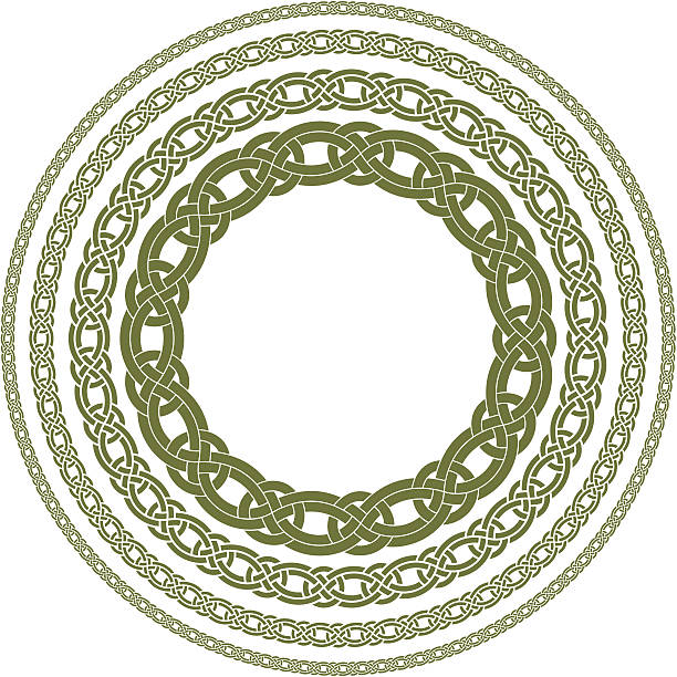 illustrations, cliparts, dessins animés et icônes de noeud celtique cercles - celtic culture frame circle tied knot