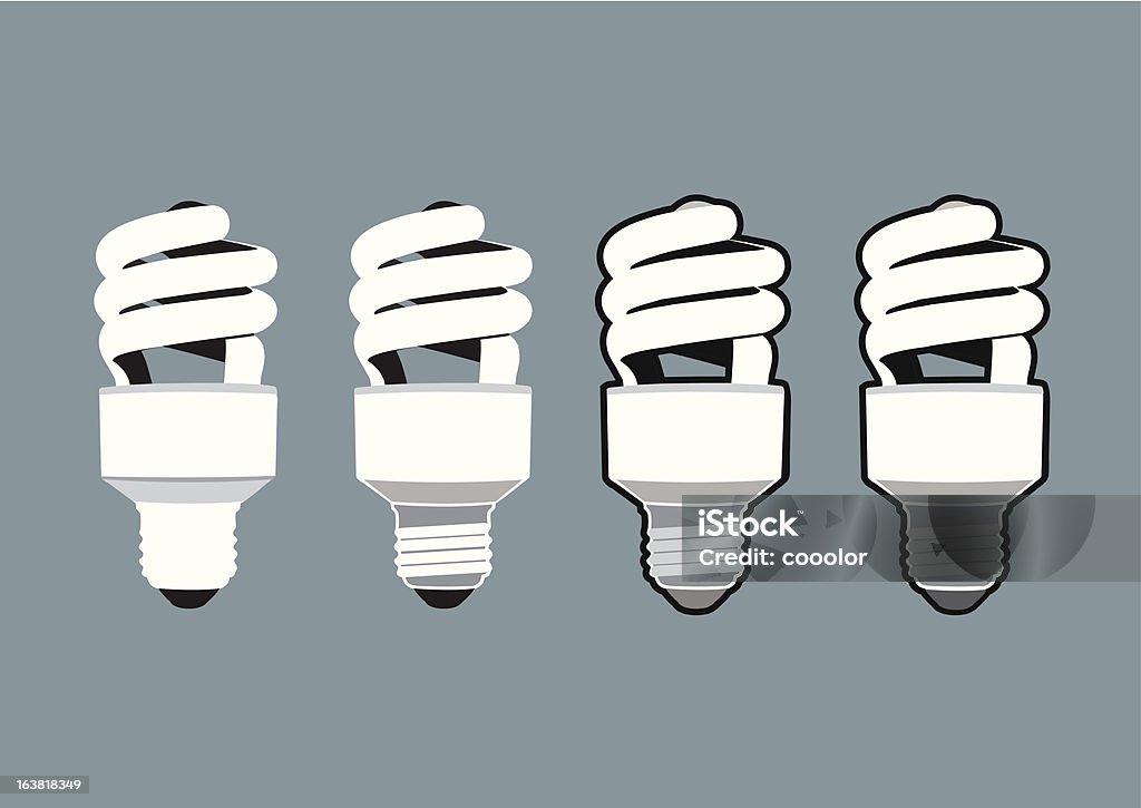 Lâmpadas fluorescente compactas - Vetor de Equipamento de Iluminação royalty-free