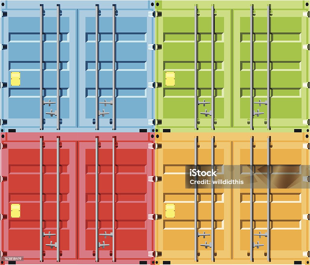 Récipient portes en couleurs primaires - clipart vectoriel de Affaires libre de droits